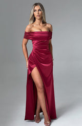 GWENDOLYN MAXI DRESS - BURGUNDY