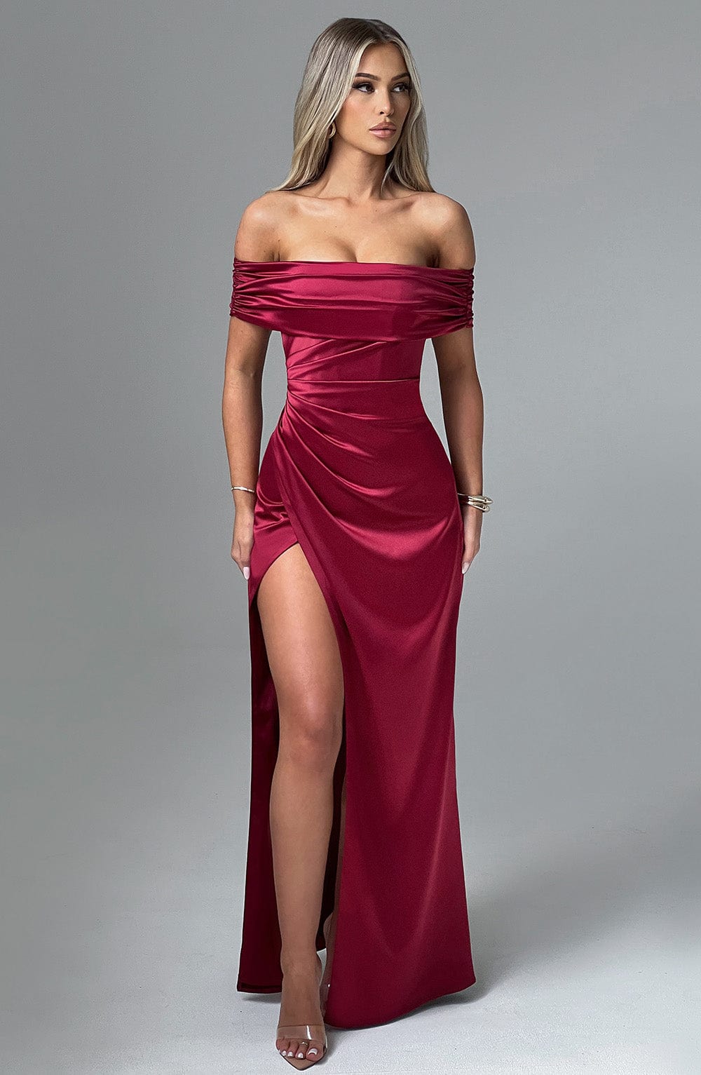 GWENDOLYN MAXI DRESS - BURGUNDY