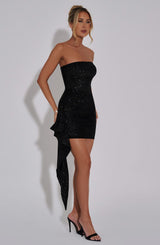 HANNAH MINI DRESS - BLACK SPARKLE