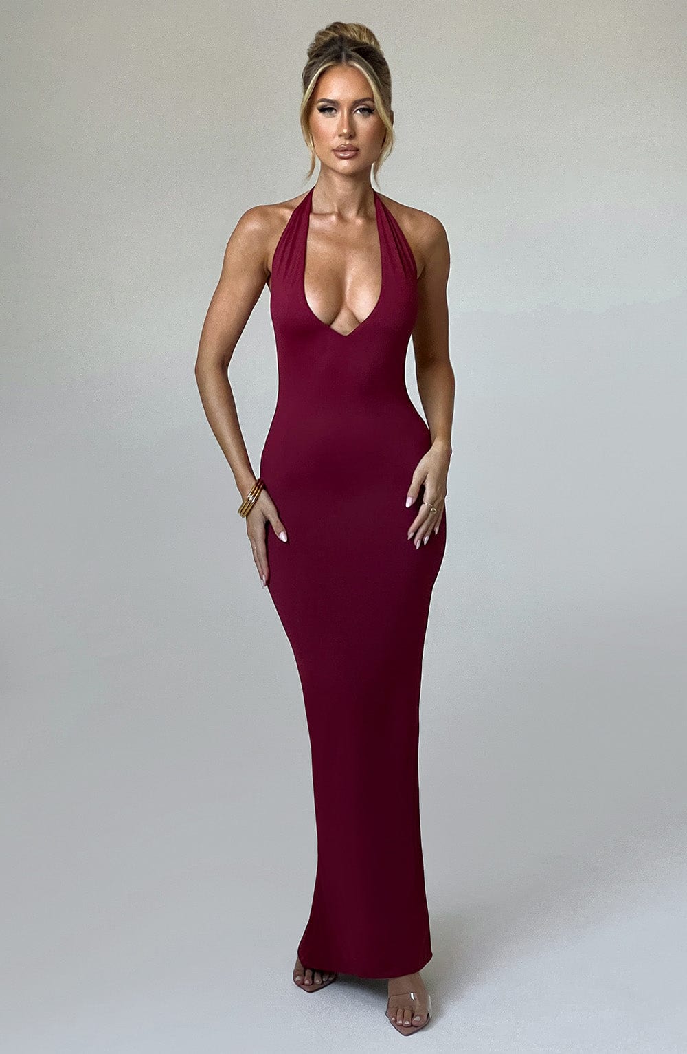 HARMONIA MAXI DRESS - BURGUNDY