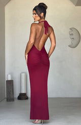 HARMONIA MAXI DRESS - BURGUNDY