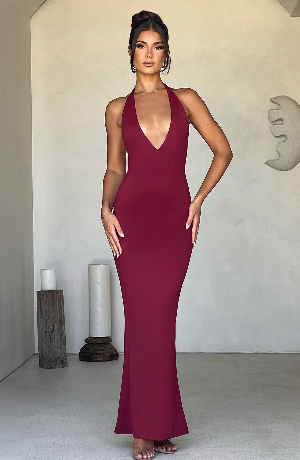 HARMONIA MAXI DRESS - BURGUNDY