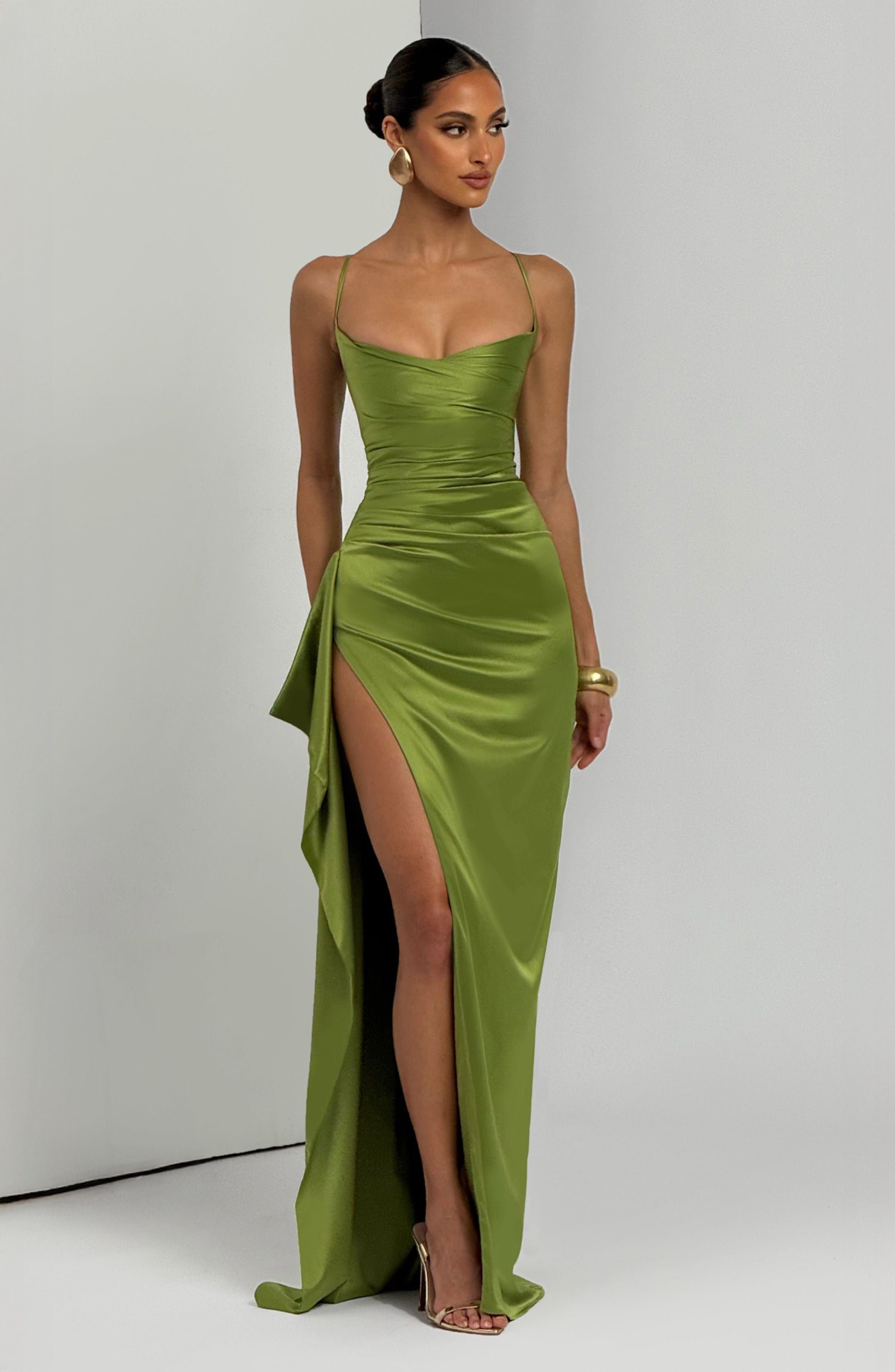 HELEN MAXI DRESS - OLIVE
