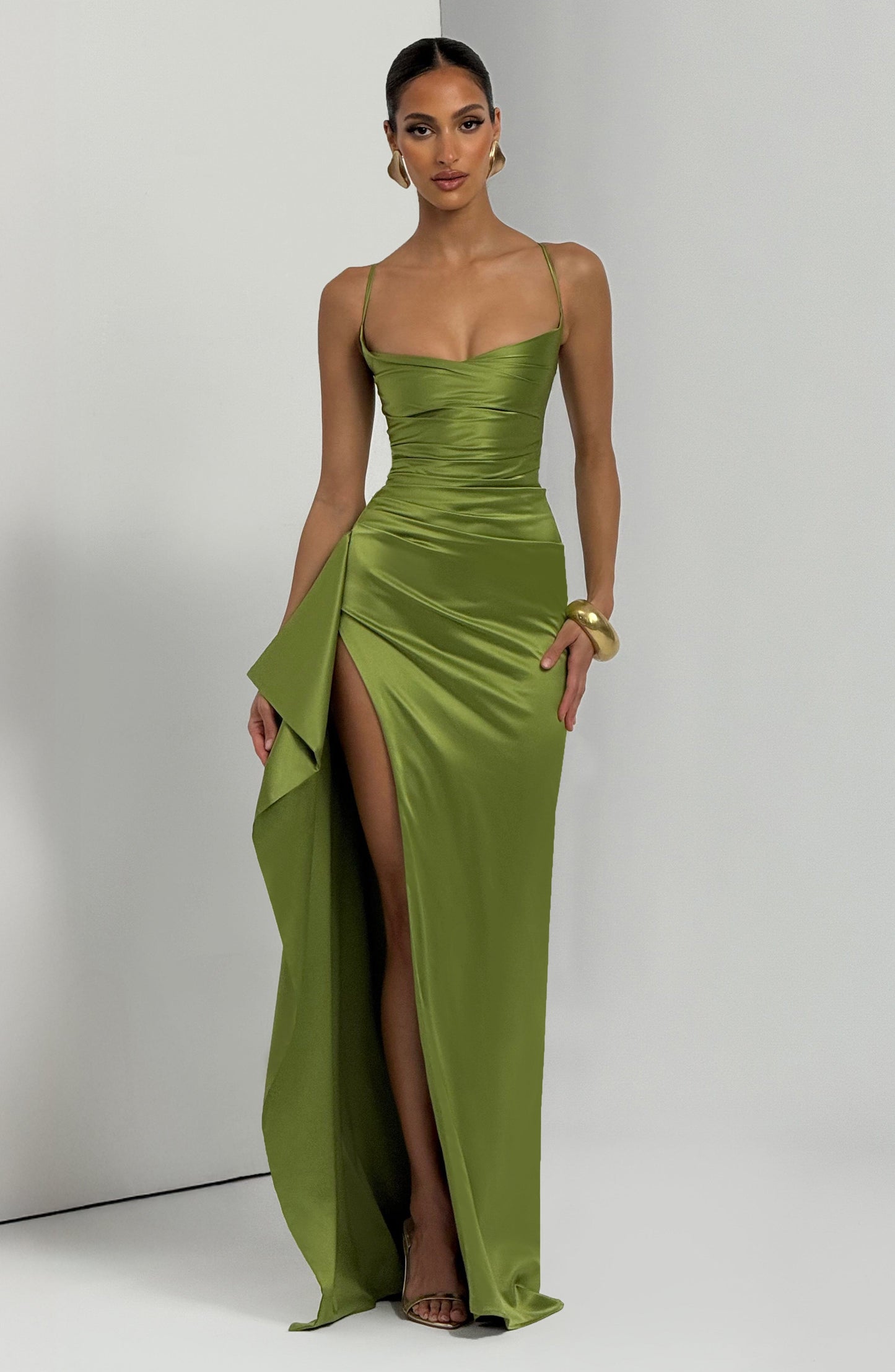 HELEN MAXI DRESS - OLIVE