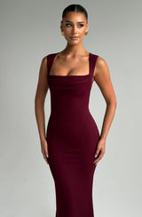 HELENA MAXI DRESS - CHERRY LACQUER