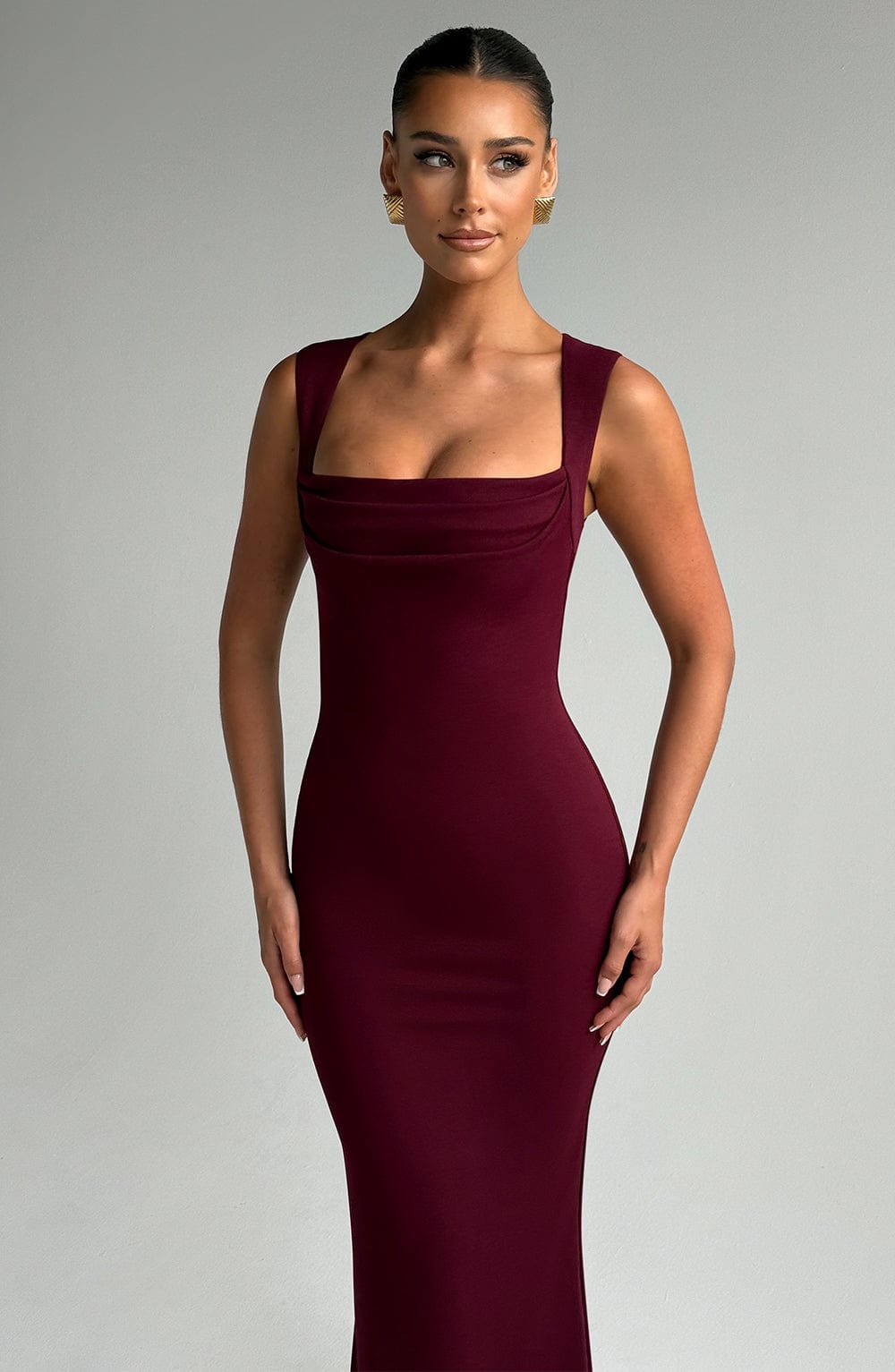 HELENA MAXI DRESS - CHERRY LACQUER