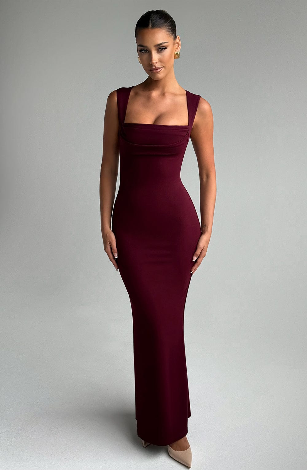 HELENA MAXI DRESS - CHERRY LACQUER