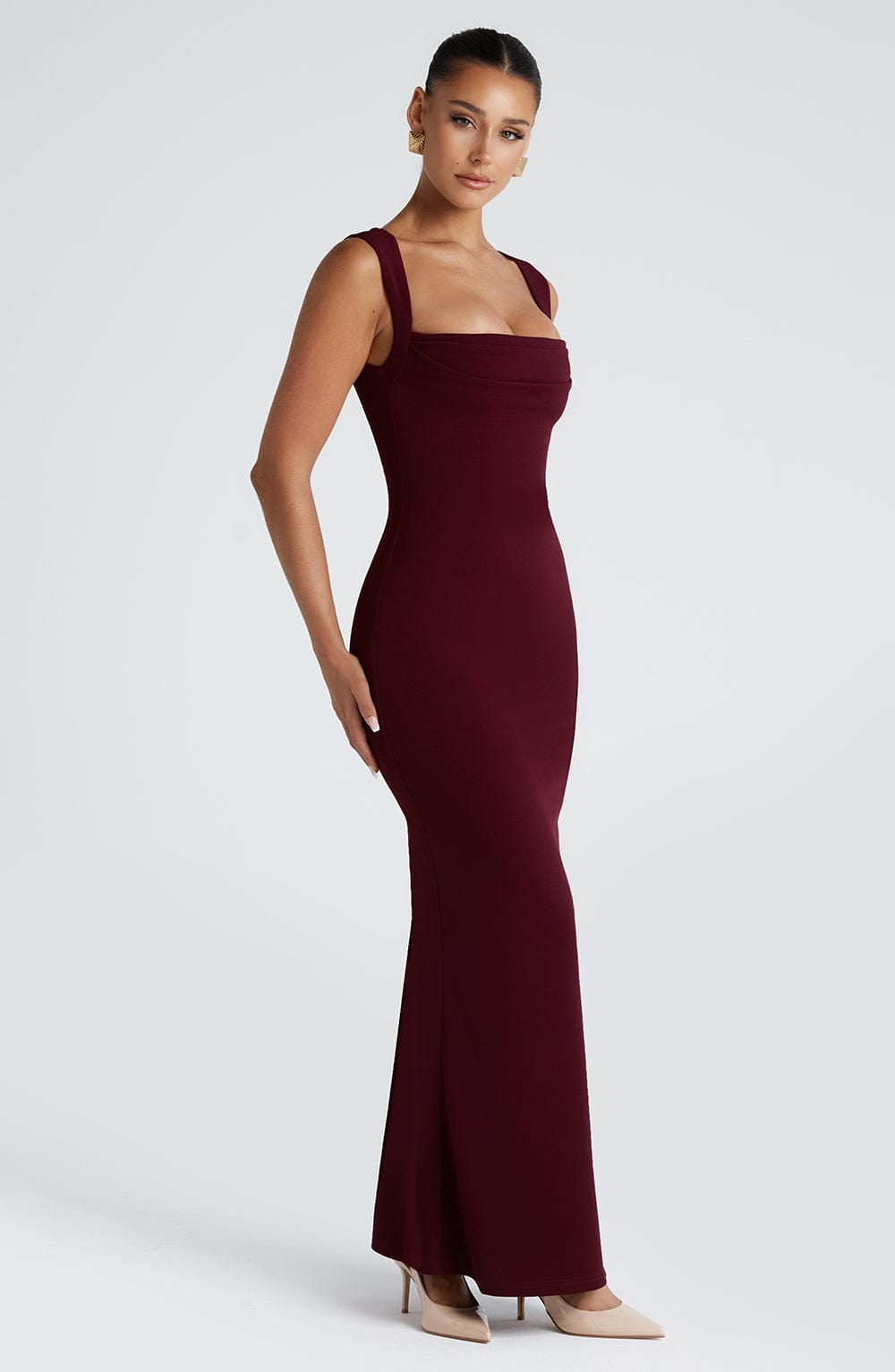 HELENA MAXI DRESS - CHERRY LACQUER