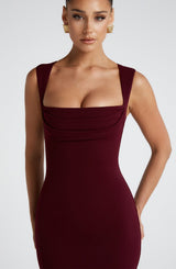 HELENA MAXI DRESS - CHERRY LACQUER