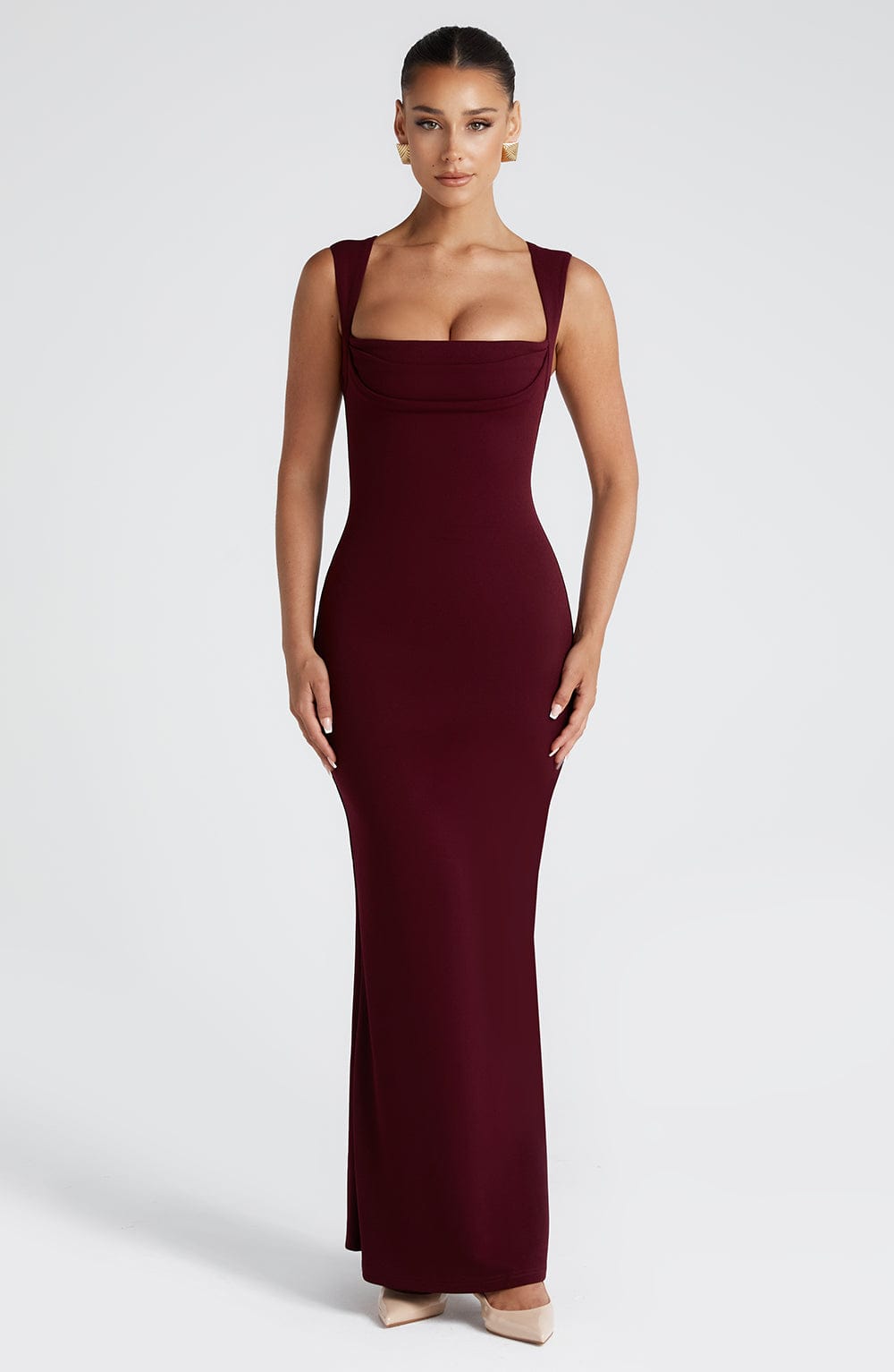 HELENA MAXI DRESS - CHERRY LACQUER