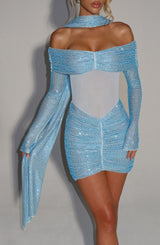 HYDRA MINI DRESS - AQUA