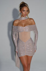 HYDRA MINI DRESS - NUDE