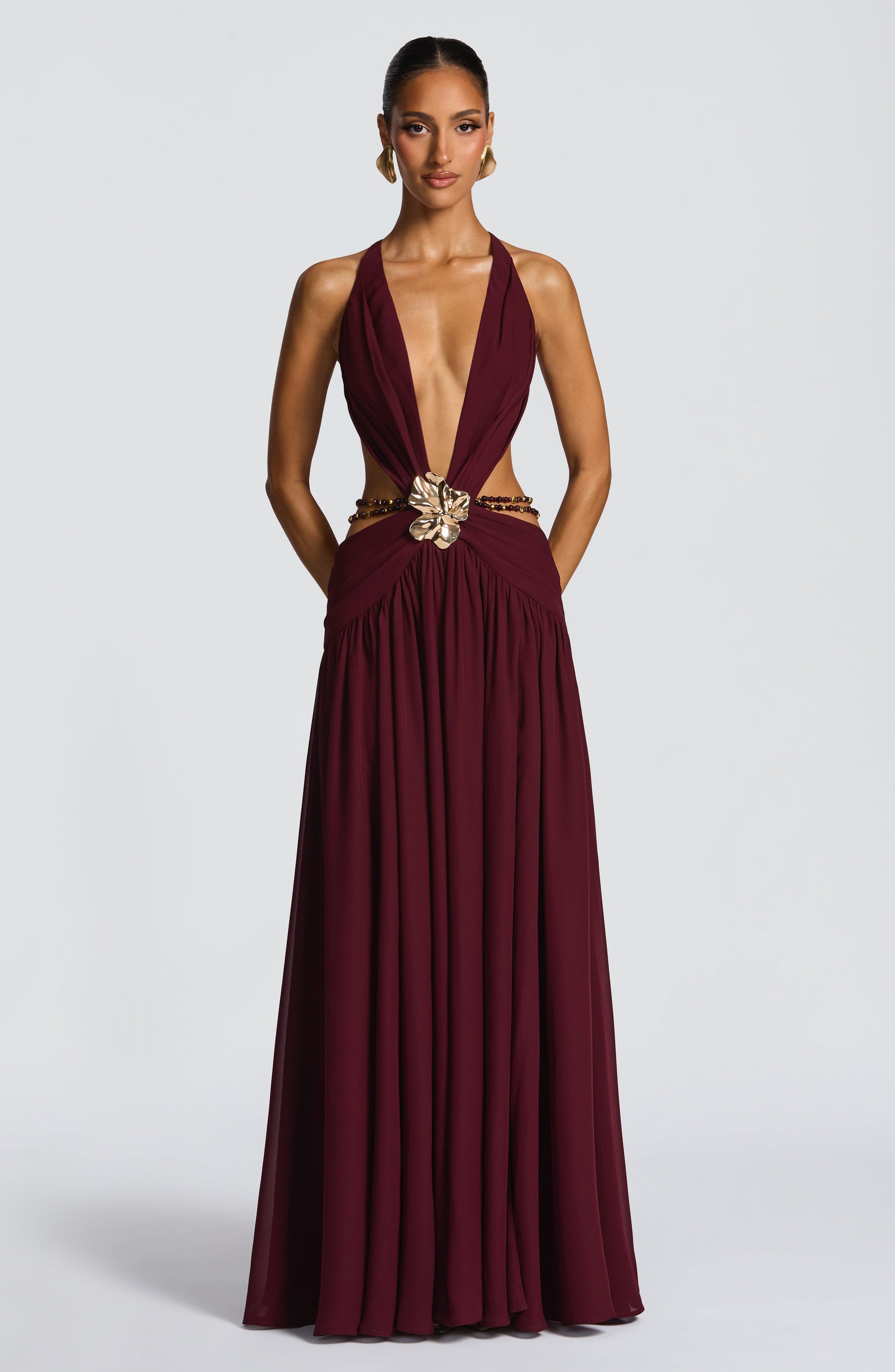 INDIANNA MAXI DRESS - CHERRY LACQUER