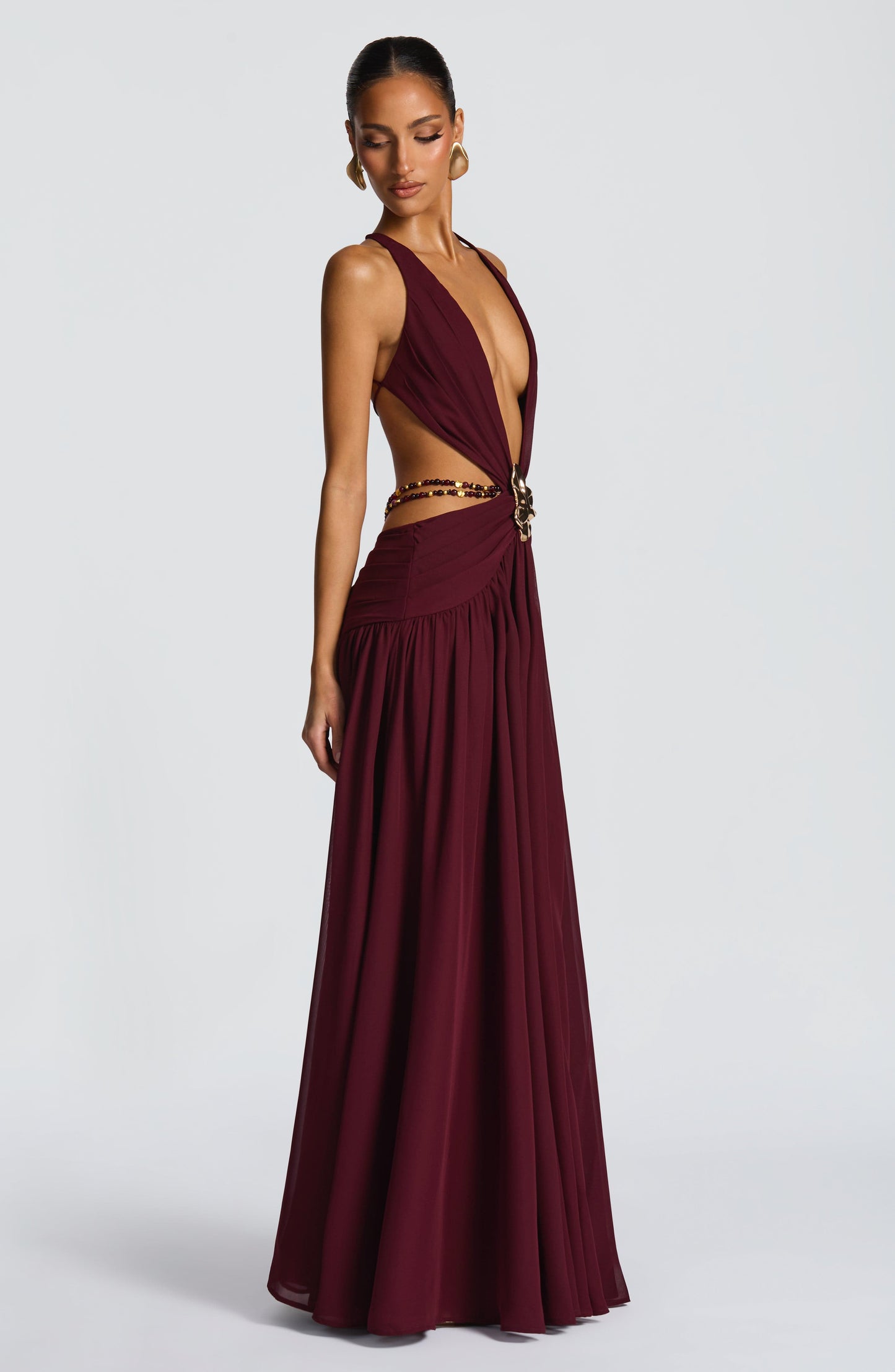 INDIANNA MAXI DRESS - CHERRY LACQUER