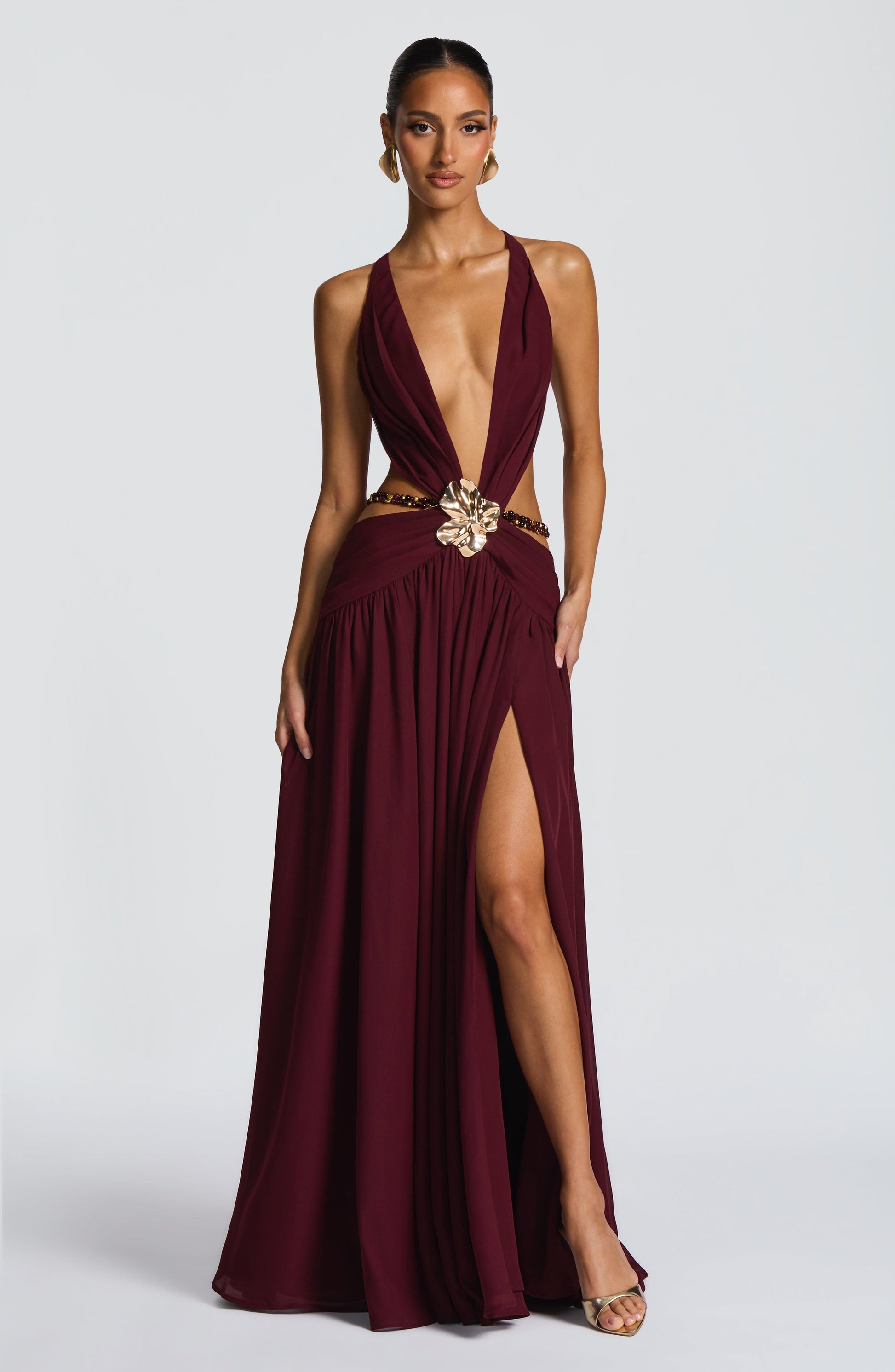 INDIANNA MAXI DRESS - CHERRY LACQUER