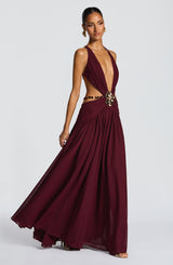 INDIANNA MAXI DRESS - CHERRY LACQUER