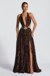 INDIANNA MAXI DRESS - LEOPARD PRINT