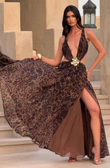 INDIANNA MAXI DRESS - LEOPARD PRINT
