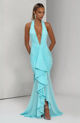 JANESSA MAXI DRESS - AQUA