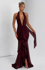 JANESSA MAXI DRESS - CHERRY LACQUER