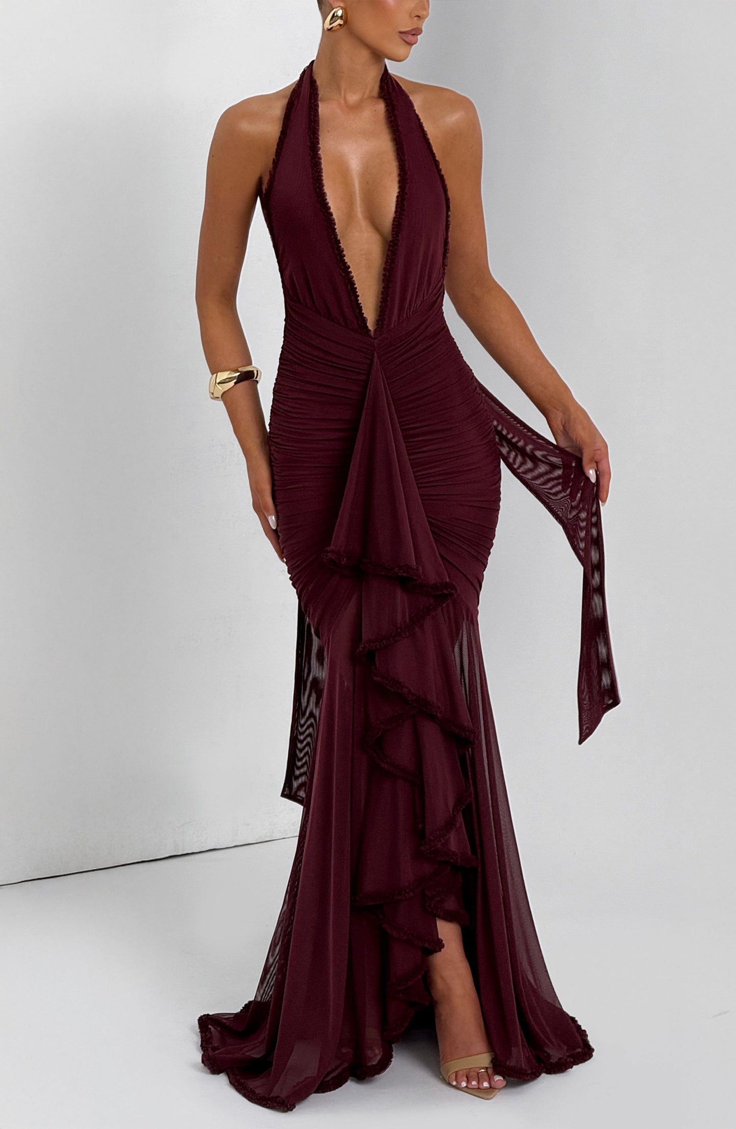 JANESSA MAXI DRESS - CHERRY LACQUER