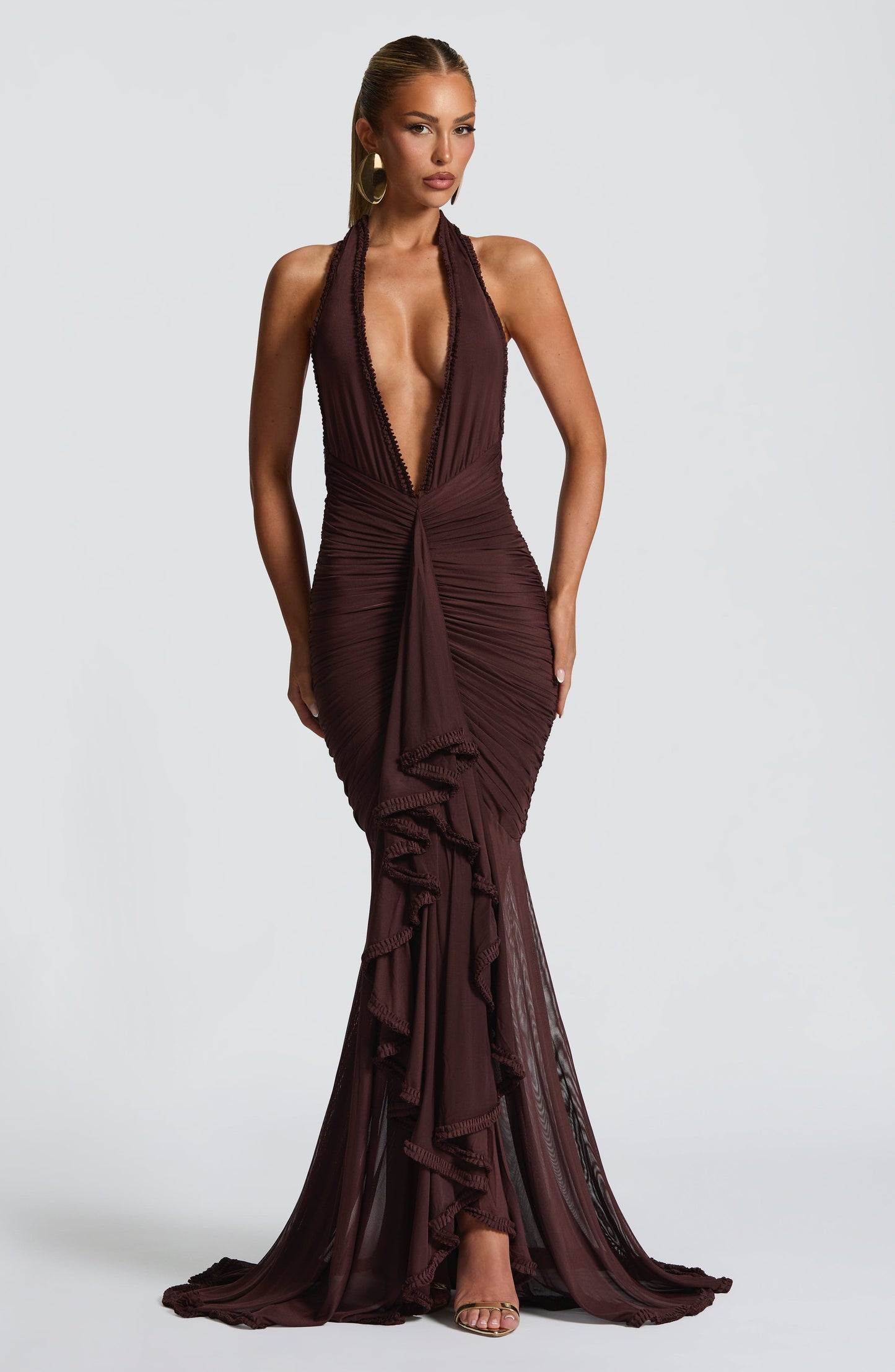 JANESSA MAXI DRESS - PLUM BROWN