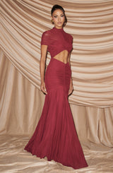 JAYA MAXI DRESS - BURGUNDY