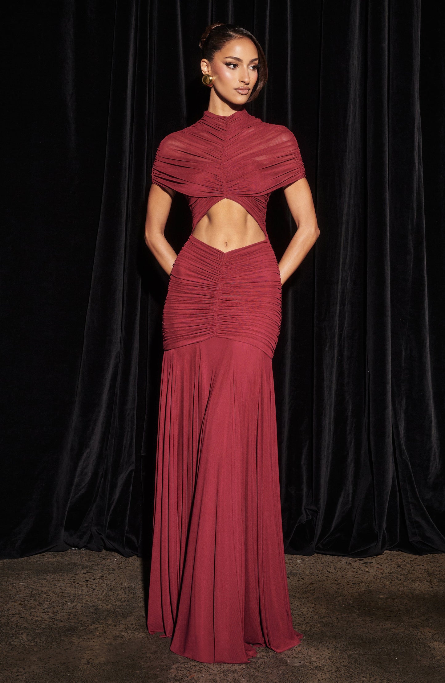 JAYA MAXI DRESS - BURGUNDY