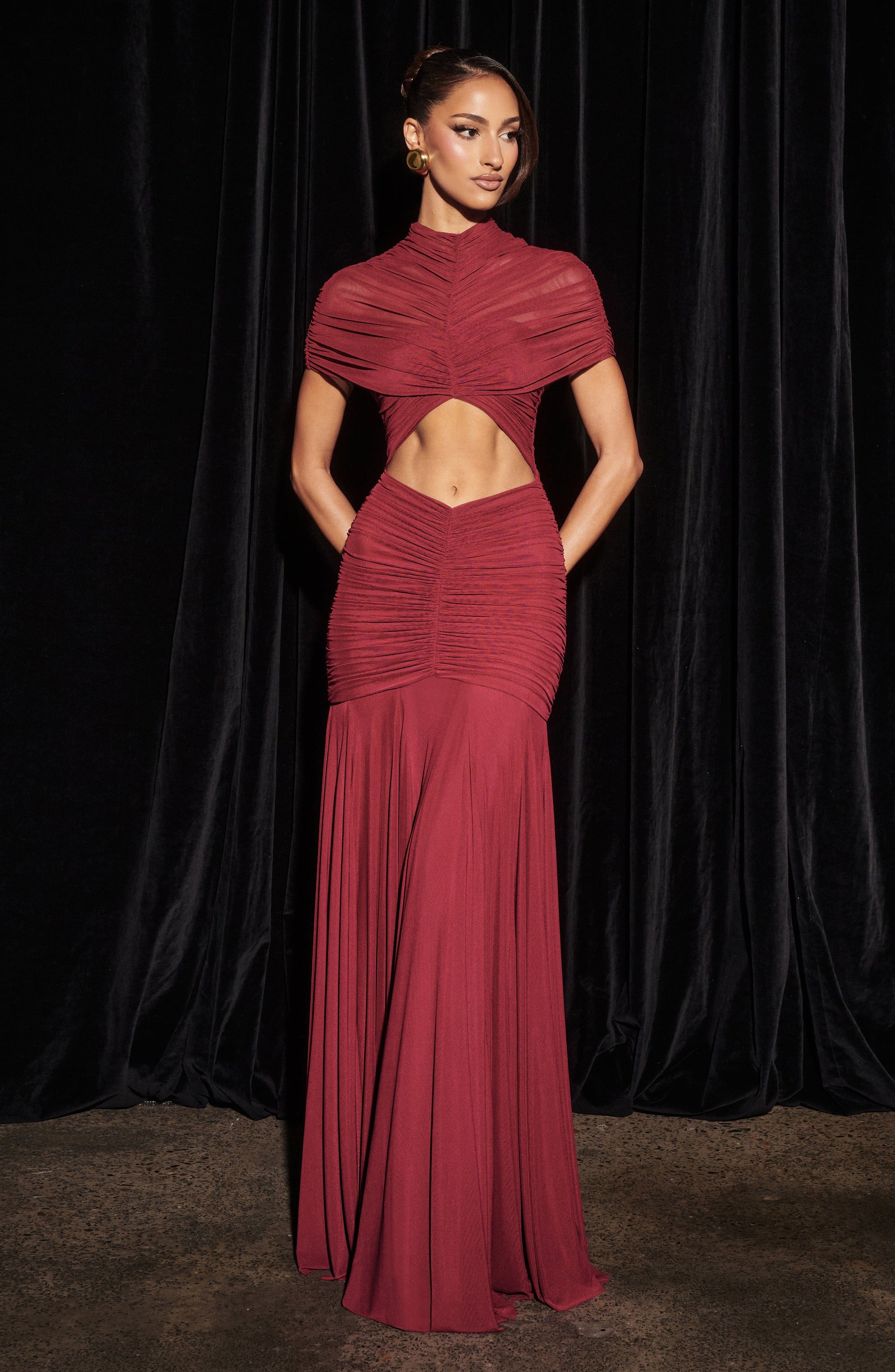 JAYA MAXI DRESS - BURGUNDY