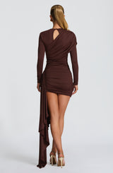 JOVANNA MINI DRESS - PLUM BROWN
