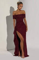 JOYCE MAXI DRESS - WINE SPARKLE