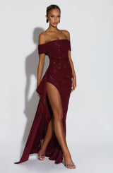 JOYCE MAXI DRESS - WINE SPARKLE