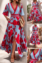 NOELIA™ - VESTIDO DE PRIMAVERA FLORAL CON ESCOTE EN V