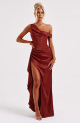 JULIENE MAXI DRESS - RUST