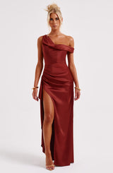 JULIENE MAXI DRESS - RUST