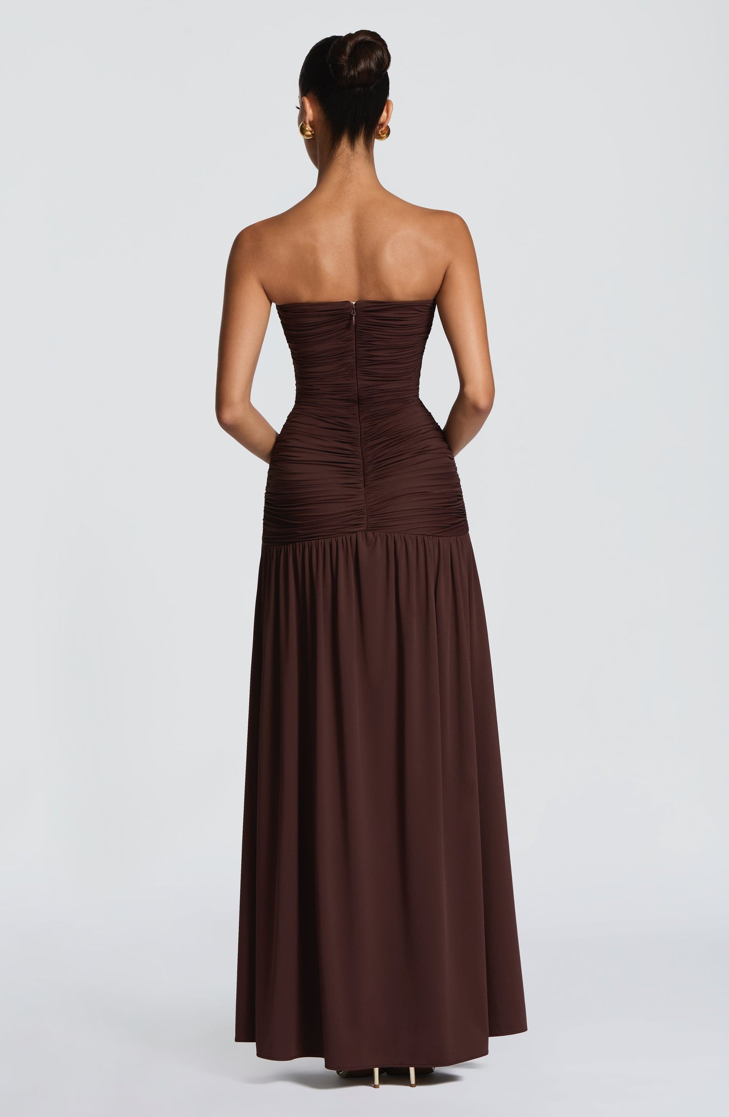 JUNIA MAXI DRESS - PLUM BROWN