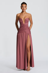 JUNIA MAXI DRESS - ROSE BROWN