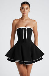 JUNO MINI DRESS - BLACK/WHITE