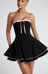 JUNO MINI DRESS - BLACK/WHITE