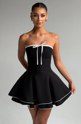 JUNO MINI DRESS - BLACK/WHITE