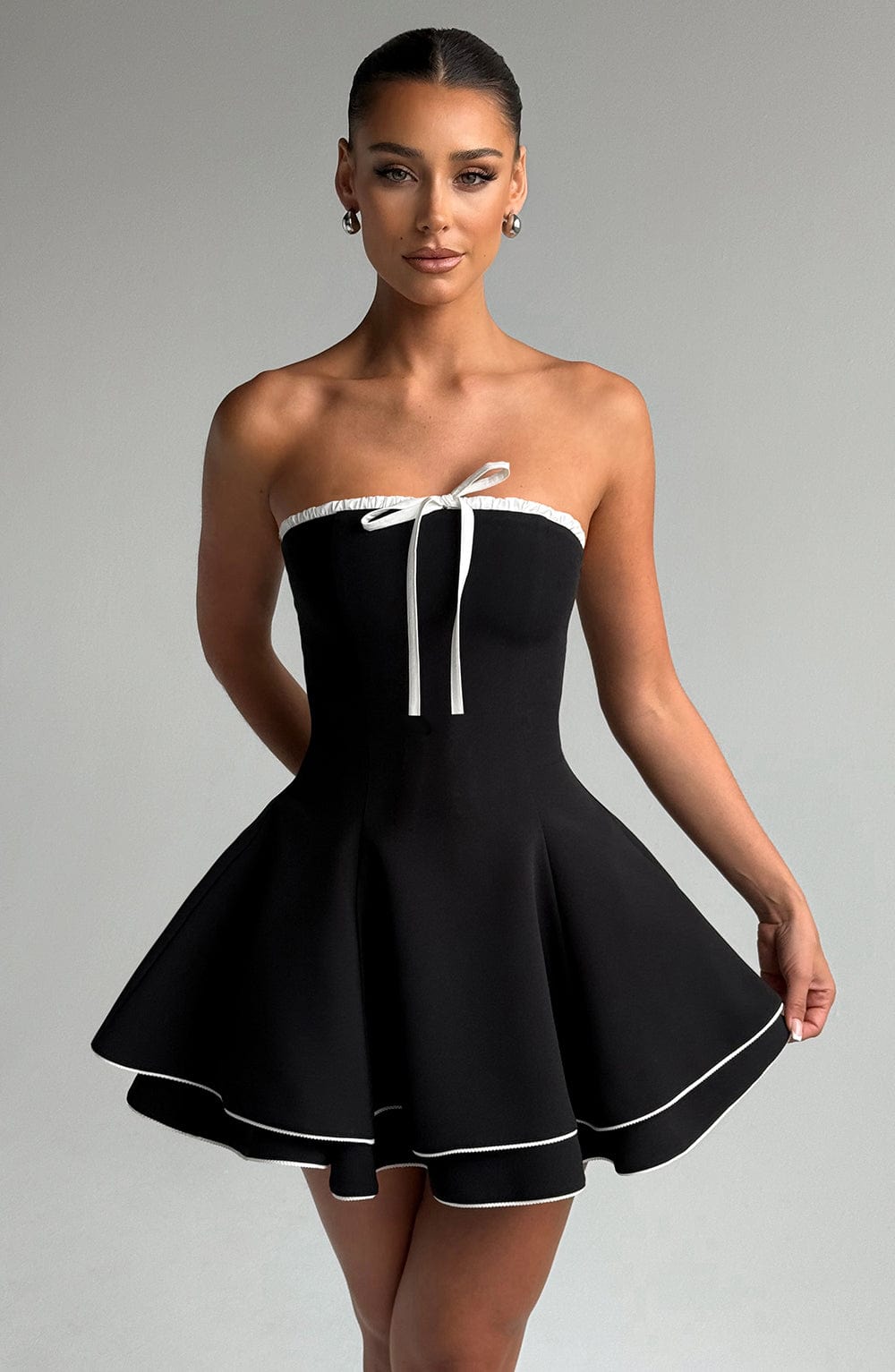 JUNO MINI DRESS - BLACK/WHITE