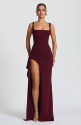 KATANA MAXI DRESS - CHERRY LACQUER