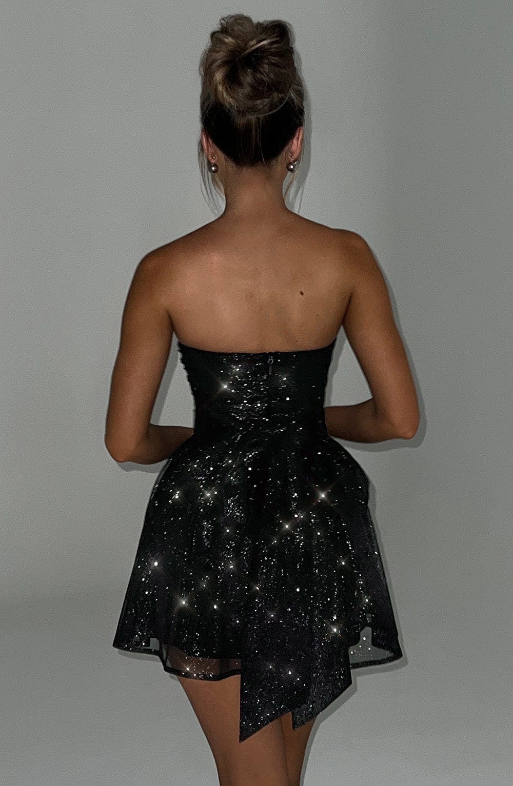 KATRINA MINI DRESS - BLACK SPARKLE