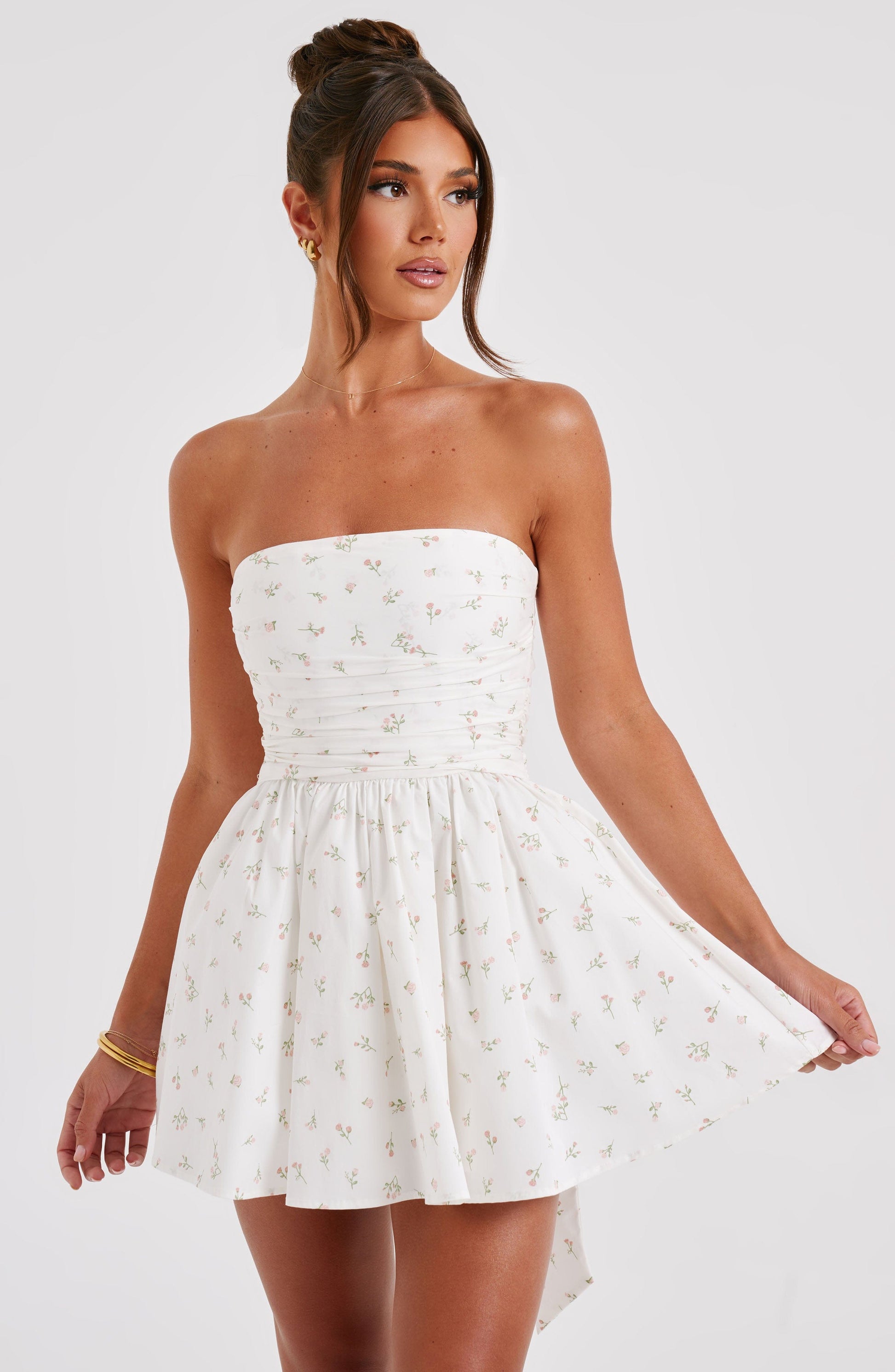 KATRINA MINI DRESS - BLUSH FLORAL PRINT