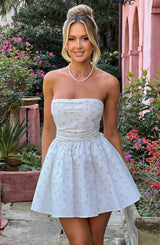 KATRINA MINI DRESS - BLUSH FLORAL PRINT
