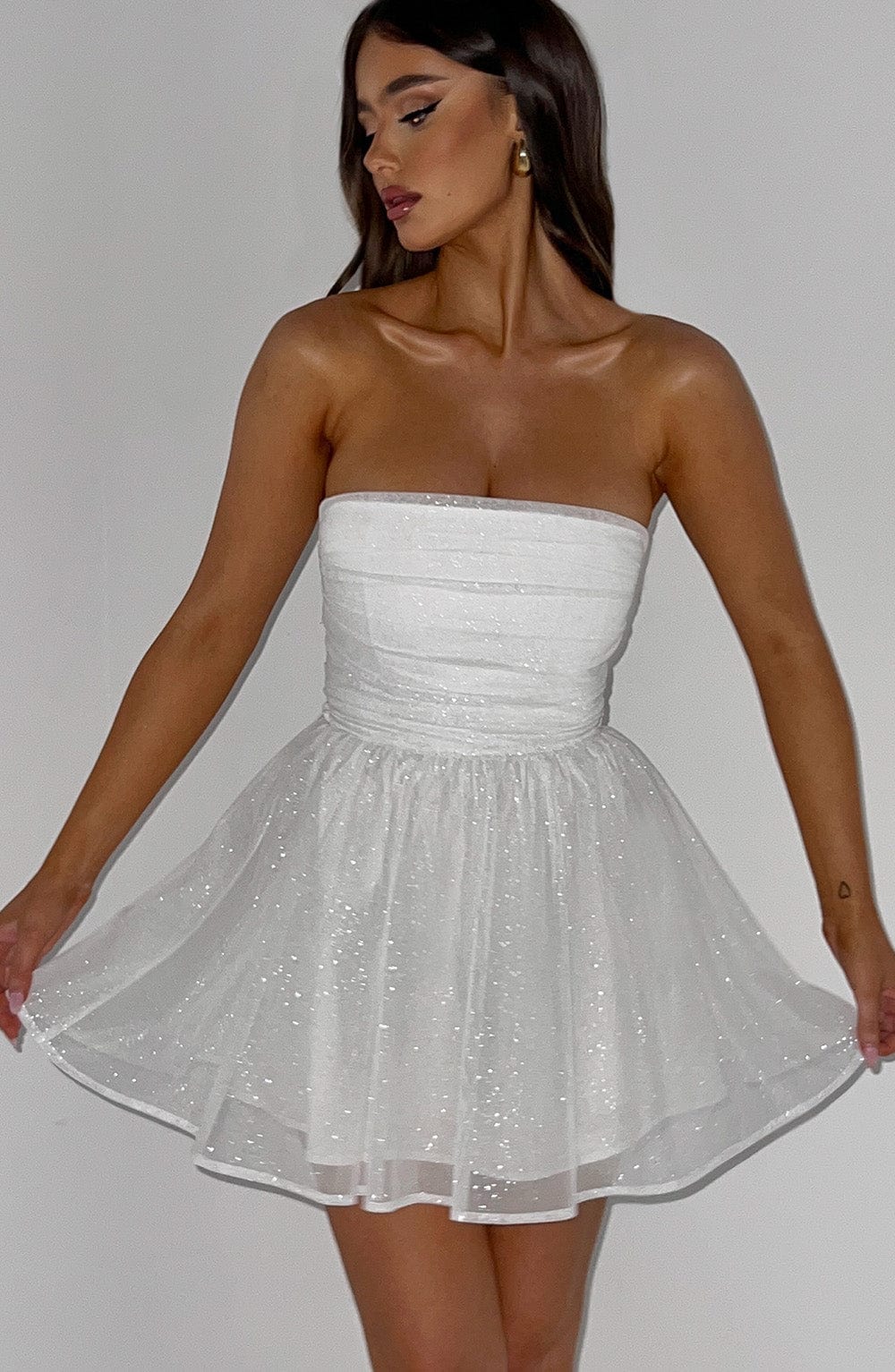 KATRINA MINI DRESS - IVORY SPARKLE