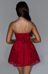 KATRINA MINI DRESS - RED SPARKLE