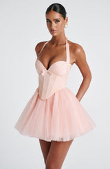 KEELY MINI DRESS - SOFT PEACH