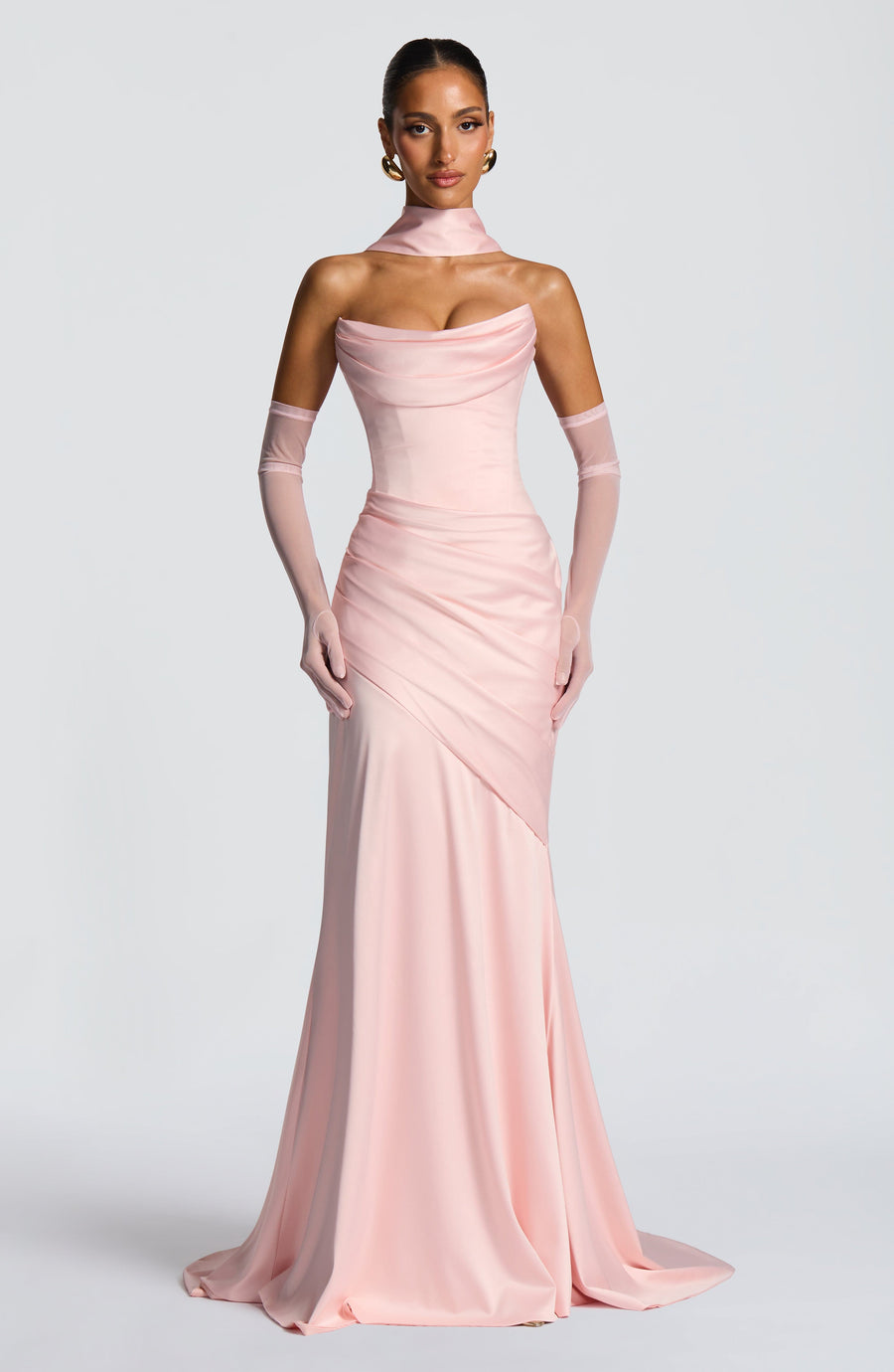 VESTIDO LARGO KENSINGTON - ROSA CLARO