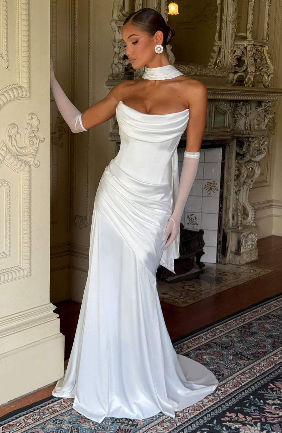 VESTIDO LARGO KENSINGTON - MARFIL